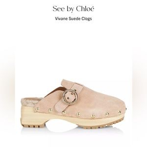 NWOT: See by Chloe Viviane Suede Clogs